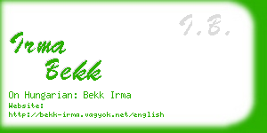 irma bekk business card